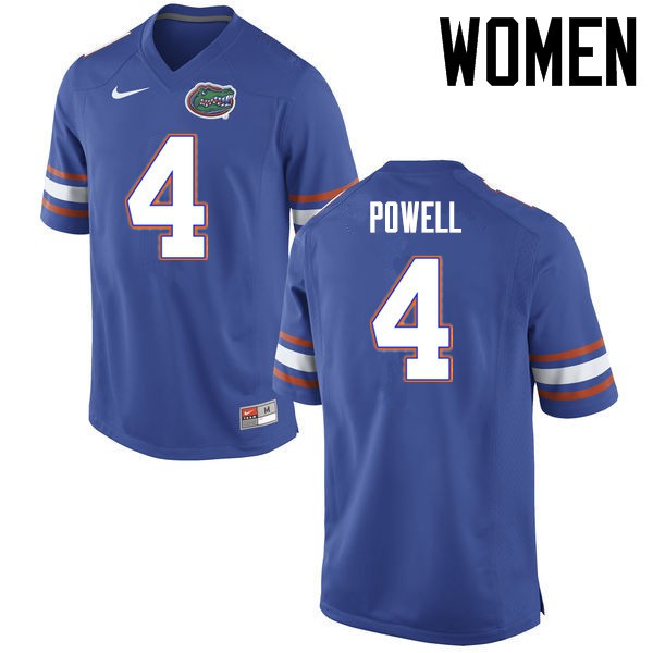 Florida Gators Women #4 Brandon Powell College Football Jersey Blue